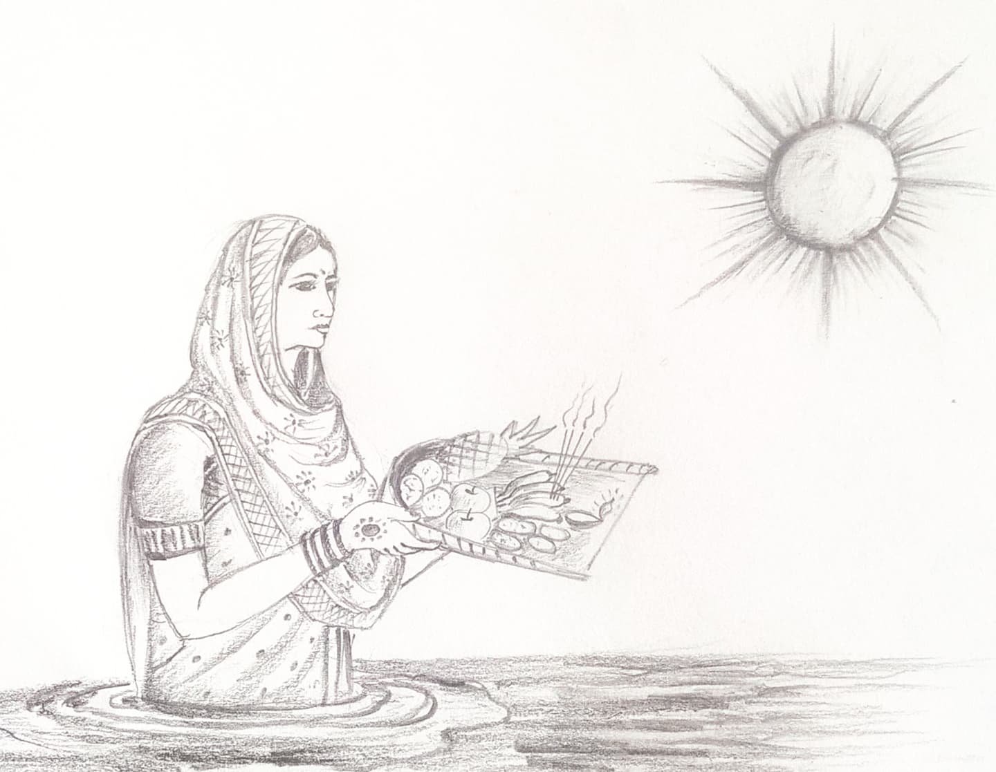 Chhath Puja Drawing/Chhath Puja Poster Drawing/How To Draw Chhath Puja  Drawing / Chhat Puja Poster - YouTube